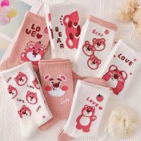 [ส่งจากไทย??] ? ถุงเท้าพี่หมี Lotso สำหรับผู้หญิง Free Size ข้อสูง