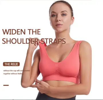 Female seamless bra small chest gathered wireless lingerie widened shoulder  straps comfortable push up bra