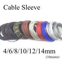 [NewSen] 4 14มม. สายถักแขน PET ขยายฉนวนไนลอนที่มีสีสันความหนาแน่นสูงแน่น Sheath Protector Line Harness Wire Wrap