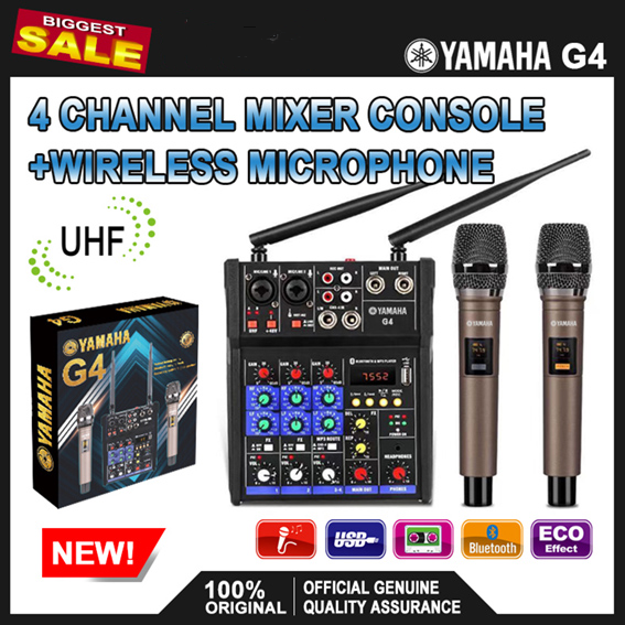 GSE YAMAHA G4 MIXER Bluetooth With High Quality Wireless Microphone