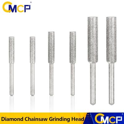 CMCP Diamond Coated Cylindrical Burr 4/4.8/5.5mm Dia Chainsaw Sharpener Stone File 3mm Shank for Dremel Rotary Tool