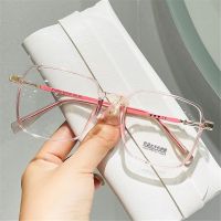 {Paopao glasses} สไตล์เกาหลีสแควร์ป้องกันแสงสีฟ้าแว่นตาล้างกรอบป้องกันรังสีใสแว่นตาสไตล์ย้อนยุคผู้หญิงแว่นตา