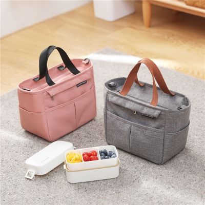 ☂℡ Portable Lunch Box Insulated Thermal Bag Picnic Food Cooler Pouch Large Capacity Shoulder Bento Storage Bags for Women Children