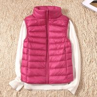 New Women Sleeveless Womens Ultra Light Down Vests Slim Jacket Girl Gilet Lightweight Windproof Warm Waistcoat Portable