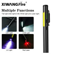 Magnetic LED Working Flashlight USB Recharge Emergency Torch Super Bright Outdoor Camping Lamp COB Pen Flashlamp Lantern