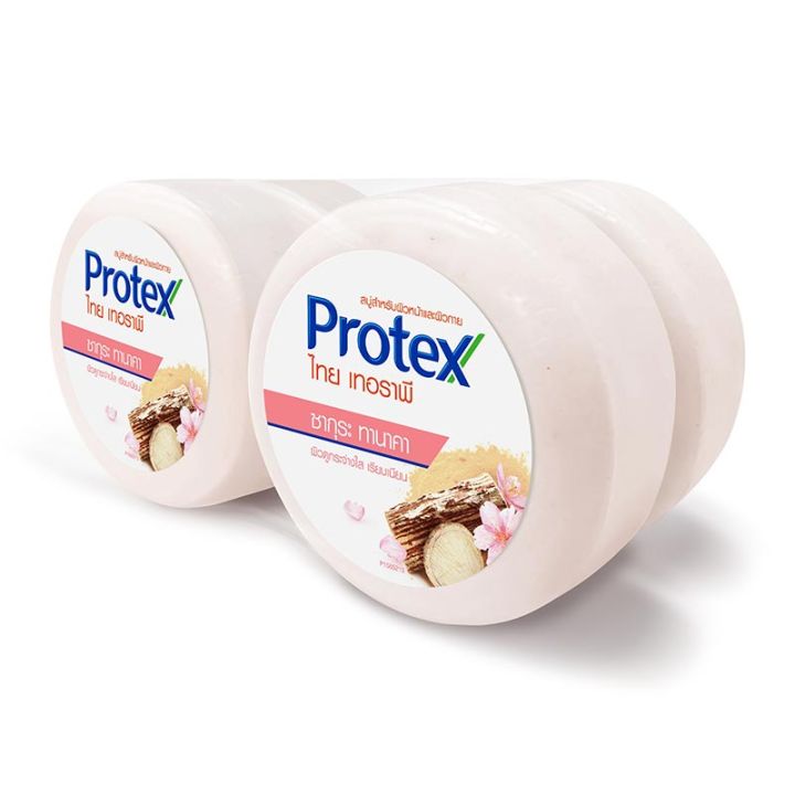 Protex Thai Therapy Sakura Tanaka Bar Soap 160g x 4 pcs.โพรเทคส์ ไทย เทอราพี สบู่ กลิ่นซากุระ ทานาคา 160 กรัม x 4 ก้อน