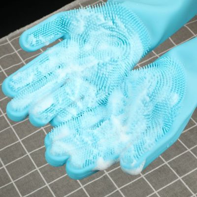 1Pairs Multifunction Silicone Rubber Labor Protection Gloves Wash Car Dishes Bathe laundry Glove Kitchen Housework Cleaning tool Safety Gloves