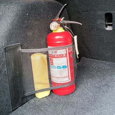 hotx 【cw】 Car Elastic Net Debris Storage Fixed Extinguisher Mesh Back Accessories