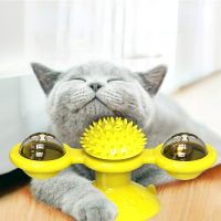 ↂ✎ Windmill Cat Toy Interactive Pet Toys for Cats Puzzle Cat Game Toy with Whirligig Turntable Kitten Teeth Brush Toy Pet Supplies