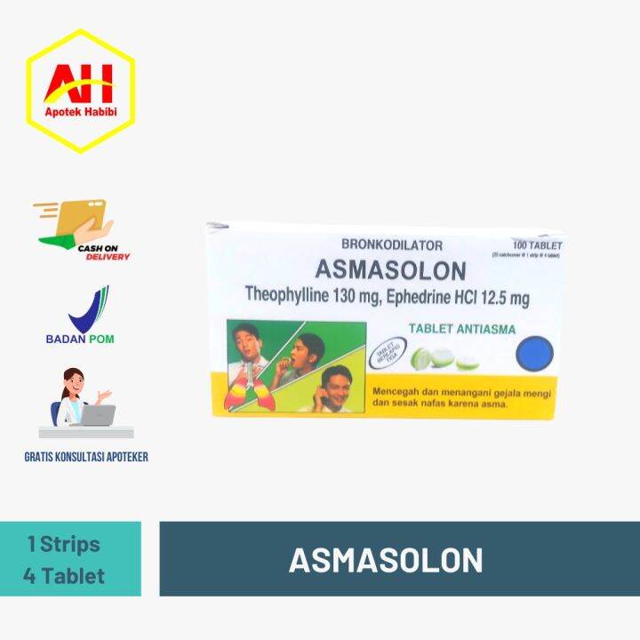 Asma Solon 1 strip isi 4 tablet ASMASOLON tablet Obat sesek sesak Obat
