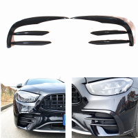 For Benz E Class W213 E260 E300 2021 Black Front Bumper Air Vent Trim Fog Lamp Spoiler Intake Frame Grill Splitter Brow