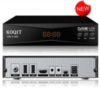 Koqit Dvb S2 HEVC DVB-S2 H265เครื่องรับสัญญาณดาวเทียม HD สตรีมเครื่องรับสัญญาณทีวีดาวเทียมหน้าจอกระจก T2-MI กล่องทีวี DVB2IP