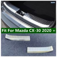 Rear Bumper Trunk Scuff Guard Set Door Sill Plate Protector Cover Trim Auto 2PCS For Mazda CX-30 2020 - 2022 Car Accessories