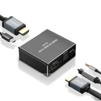 4K ตัวแยกออดิโอ HDMI ตัวแยก HDMI เป็น HDMI และเสียงออปติคอล TOSLINK SPDIF เสริมเครื่องแปลงเสียงเอาต์พุตเสียงสเตอริโอ3.5Mm