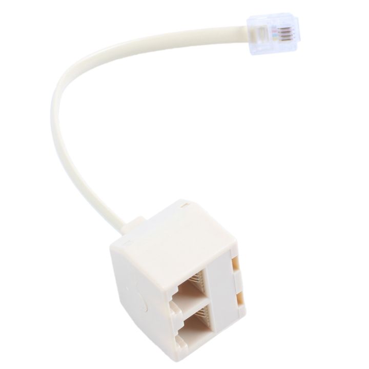 rj-11-6p-4-c-connector-2-x-jack-port-m-f-splitter-phone-adapter-cable-beige