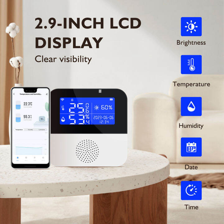 Wi-Fi Temperature Hygrometer Sensor with Probe, Room Humidity Sensor ...