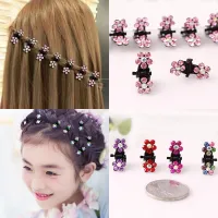 12pcs/Lot Small Cute Crystal Flower Metal Hair Claws Hair Clip Girls Headdress DIY Headwear Hair Oranment Accessories