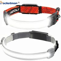 【CW】 Led COB Headlamp Rechargeable LED Head Waterproof Camping Headlight Head Lamp Light for lampe Fishing Running Camping LED Light