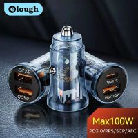 Elough 100W ตัวชาร์จแบบมีไฟ USB ชาร์จเร็วสำหรับมินิ15W USB Type C ที่ชาร์จโทรศัพท์ในรถยนต์สำหรับ