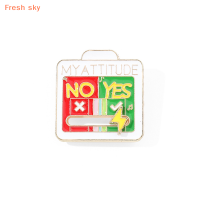 Fresh sky เข็มกลัดโลหะปรับอารมณ์ได้สามารถเลื่อนทัศนคติของฉันไปได้มีตราสัญลักษณ์โลหะผสมทางสังคมของขวัญสำหรับเพื่อน