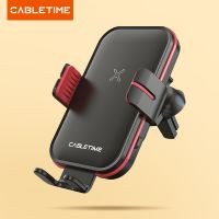 CABLETIME 15W Car Phone Holder Wireless Charger for Air Vent Mount Car Wireless Fast Charger for iPhone Xiaomi C392