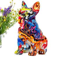 Colorful Dog Statue French Bulldog Home Decorations The Nordic Graffiti Animal Statue Decorative Figurines Gift For Dog Lovers