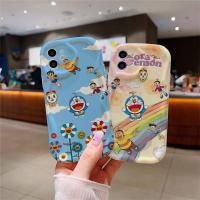 เคสซิลิโคนครีมใหม่สำหรับ Xiaomi Redmi Note 12 Pro Plus Speed 11 Pro Plus 11S 10 Pro Max 9 8 Pro เคสป้องกันการตกหล่นดอกทานตะวันการ์ตูนโดราเอมอนน่ารักนักบินอวกาศ