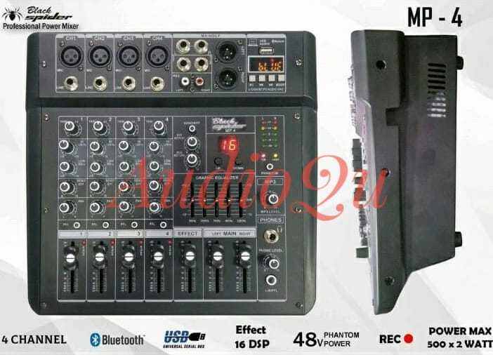 POWER MIXER BLACK SPIDER MP 4 POWER BLACKSPIDER MP4 4 CHANNEL ORI