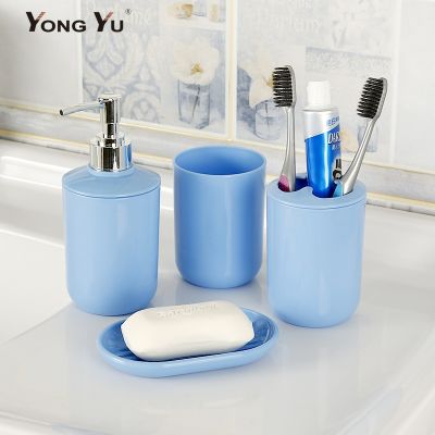 【jw】✸ Plastic Toothbrush Holder Cup Set Dispenser Sabão Líquido Dish Acessórios Do Banheiro Decoração Home 4Pcs