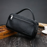 Top Layer Cowhide Mens Handbag Fashion Day Clutch Male Business Travel Bag Wash Bag Big Capacity Bag for Man