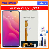 MagicMeta จอแอลซีดีไอพีเอซดั้งเดิม6.3นิ้วสำหรับ Vivo Y97 V1813A V1813T/Z3i/V11i 1806ชิ้นส่วนจอสัมผัสแอลซีดีของเครื่องแปลงดิจิทัลสำหรับ Vivo Y97 Z3i V11i จอแสดงผล