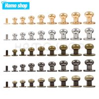 ♟❈ 5-10pcs Round Head Ball Post Studs Brass Buttons Screwback Nail Rivets Leather Bag Craft Hardware DIY Accessories Buckles