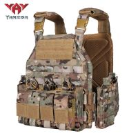 YAKEDA Tactical Vest Plate Carrier Jacket Outdoor Hunting Protective Adjustable MOLLE Vest CS Combat Accessories