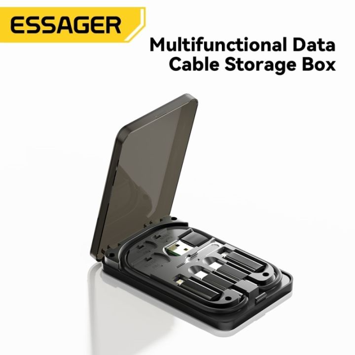 hot-ruxmmmlhj-566-essager-4-in-1-usb-c-usb-c-pd-60วัตต์ชาร์จข้อมูลสายสำหรับ-iphone-xiaomi-ประเภท-c-micro-สายกล่องจัดเก็บ