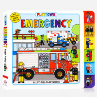 Playtown series ambulance flipbook emergency a lift the flap English original picture book childrens fire first aid popular science paperboard book interesting vehicle enlightenment cognition English word learning