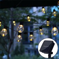 ZZOOI Salor Led Globe Fairy String Light Christmas Garland Street Wedding Bulb Solar Lamp Outdoor for Party Holiday Garden Patio