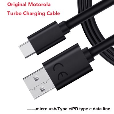 Motorola Fast Turbo สายชาร์จไมโคร USB/ชนิด C/pd Tipo C สายสายข้อมูลสำหรับ Moto E5 E6บวกมาโครหนึ่งตัว G50พลังงาน G7