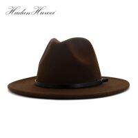 2020 High Quality Solid Oversized Woolen Women Men Ladies Elegant Fedoras Top Jazz Hats Church Hat