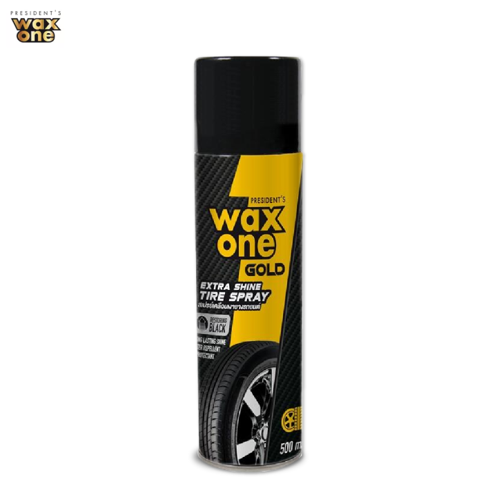 waxone-gold-extra-shine-tire-spray-สเปรย์เคลือบเงายางรถ-ยางดำเงางาม-เงาตาแตก-น้ํายาเช็ดล้อ-500-ml