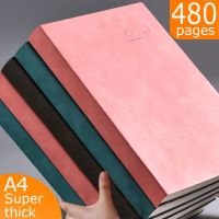 Notebook A4 Thickened Large Business Grid Blank Grid Diary Book University Student Soft Leather Notepad Thick Book Note Books Pads