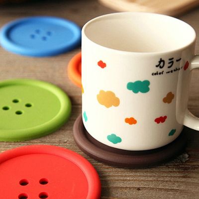 【CC】❁  Multiple colors Silicone Cup mat Colorful Coaster Cushion Holder Drink Placemat