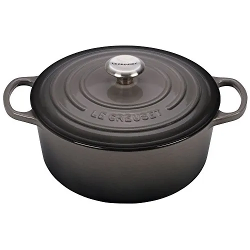 Le Creuset LS2501-307FSS Signature Enameled Cast-Iron Round French ...