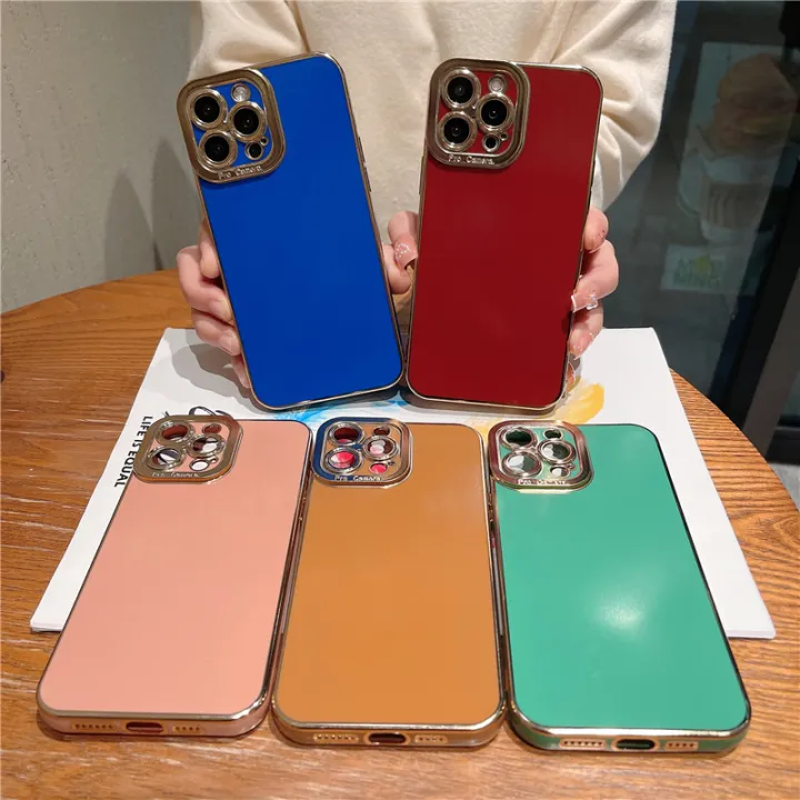 Plating Lens Protection Phone Case For Iphone 13 Pro Max 12 11 Pro Max X Xr Xs Max 7 8 6 Plus Se 7712