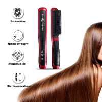 แปรงหวีผมไฟฟ้า ปรับความร้อนได้ 6 ระดับ ผมตรงสวยเพียงแค่หวี Hair Straightener