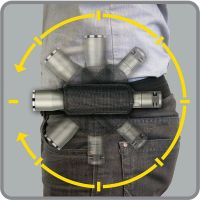 ：“{—— Tactical Flashlight Holster Belt Carry Case Flashlight Pouch Hunting Light Torch Holder Molle System 360 Degree Rotatable Clip