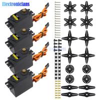 【⊕Good quality⊕】 kougouxu 4ชิ้น Mg996มิลลิกรัม996r Mg996r เกียร์โลหะ Rc Servo ดิจิตอลมอเตอร์แรงบิดสูงเฮลิคอปเตอร์รถยนต์เรือแรงบิดรถ Rc 1/8 Diy