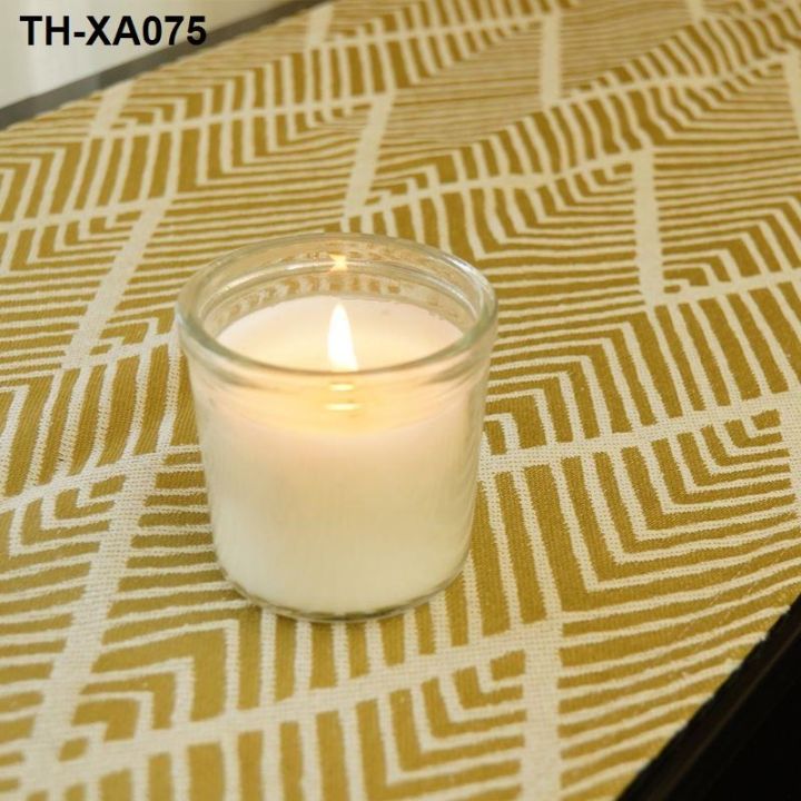 ผ้าปูโต๊ะเปียโนแบบเรียบง่ายทันสมัยสไตล์ญี่ปุ่นธงโต๊ะกาแฟอเมริกันแถบผ้าตกแต่งโต๊ะสีน้ำเงินแถบสีเหลือง