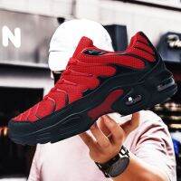 Running shoes mens new air cushion large size sneakers summer outdoor jogging red quality comfortable breathable lightweight