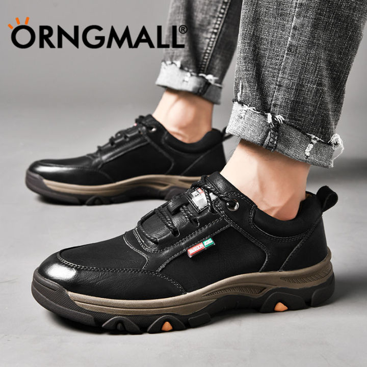 ORNGMALL New Men Shoes Low Top PU Leather Casual Shoes Fashion Men ...