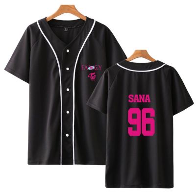 2019 Hot Sale Twice Fancy Baseball Shirts Women/men Printed T shirts Twice Fancy Summer Korean Women T-shirt Cal K-pops Tee